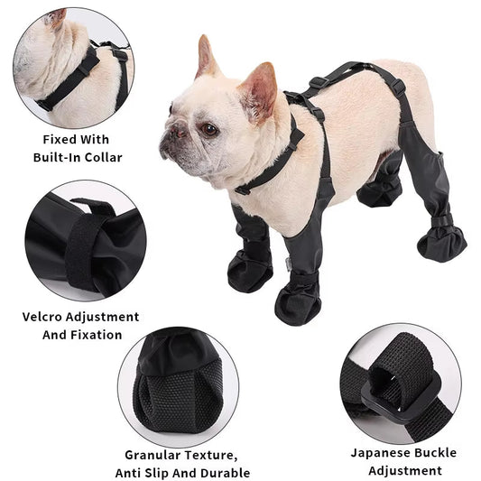 Deruvi Dog Shoes Waterproof Adjustable Shoes for Dogs Non-Slip Dog Boots