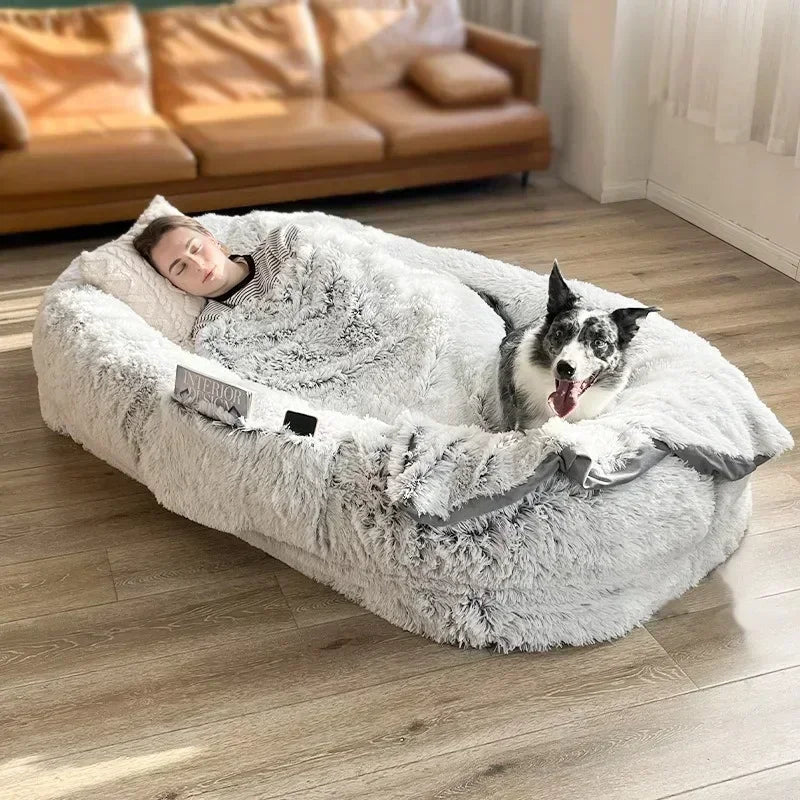 Deruvi Plushy Human Dog Bed